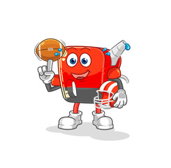 gasoline pump playing rugby character. cartoon mascot vector