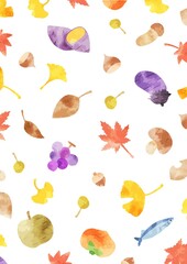 秋をイメージした手描きの背景イラスト