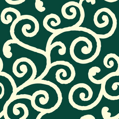 唐草模様の背景。手描きのシームレスパターン。