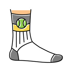 socks tennis player color icon vector illustration