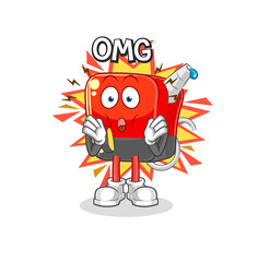 gasoline pump Oh my God vector. cartoon character