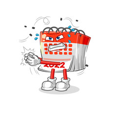 calendar swat fly character. cartoon mascot vector