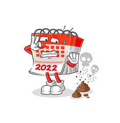 calendar with stinky waste illustration. character vector