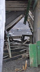 Remains of an old building at Whaler's Bay, on Deception Island, Antarctica