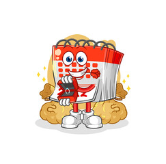 calendar propose with ring. cartoon mascot vector