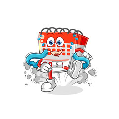 calendar runner character. cartoon mascot vector