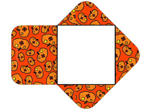 envelope design with halloween pumpkin decoration pattern theme