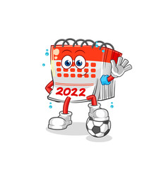 calendar playing soccer illustration. character vector
