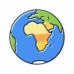 africa continent color icon vector illustration