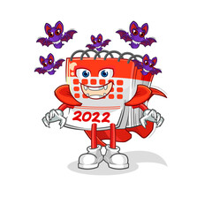 calendar Dracula illustration. character vector