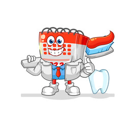 calendar dentist illustration. character vector
