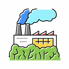 green factory color icon vector illustration