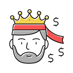 financial king businessman color icon vector illustration