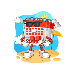 calendar sunbathing in summer. character vector