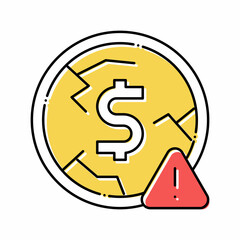 deflation money color icon vector illustration