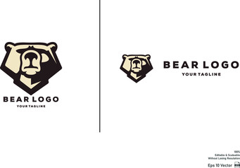 The grizzly bear mascot for esport and sport logo isolated in white background Premium Vector.