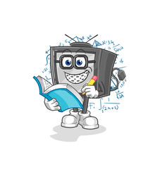 old tv geek cartoon. cartoon mascot vector