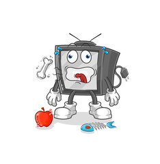 old tv burp mascot. cartoon vector