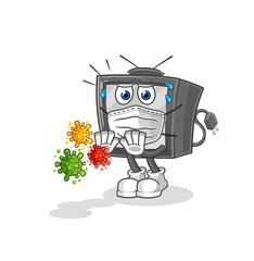 old tv refuse viruses cartoon. cartoon mascot vector