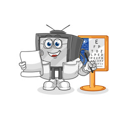 old tv oculist cartoon. cartoon mascot vector