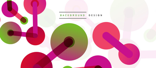 Abstract background. Round dots connected by lines. Trendy techno business template for wallpaper, banner, background or landing