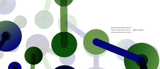 Abstract background. Round dots connected by lines. Trendy techno business template for wallpaper, banner, background or landing