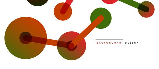 Abstract background. Round dots connected by lines. Trendy techno business template for wallpaper, banner, background or landing