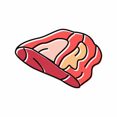 brisket beef meat color icon vector illustration