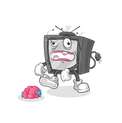 old tv zombie character.mascot vector