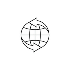 World, Earth, Global Thin Line Icon Vector Illustration Logo Template. Suitable For Many Purposes.
