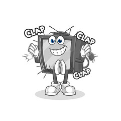 old tv applause illustration. character vector