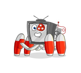 old tv future robot vector. cartoon character