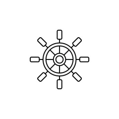 Rudder, Nautical, Ship, Boat Thin Line Icon Vector Illustration Logo Template. Suitable For Many Purposes.