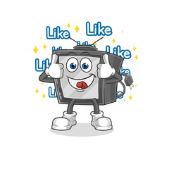 old tv give lots of likes. cartoon vector