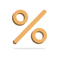 3d percent symbol in minimal cartoon style