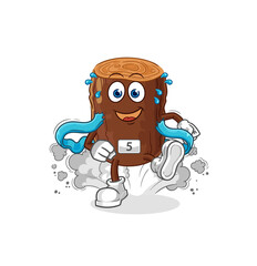 log runner character. cartoon mascot vector