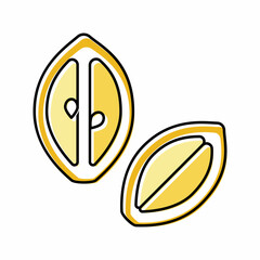 cut lemon color icon vector illustration