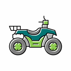 hunting atv color icon vector illustration