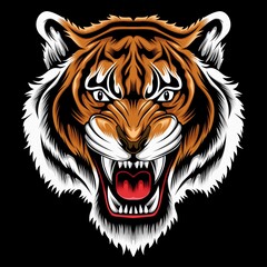 angry tiger head vector illustration