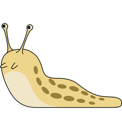 ナメクジのイラスト（アウトラインあり）