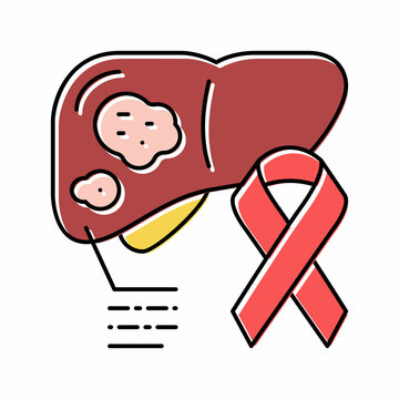 liver cancer color icon vector illustration