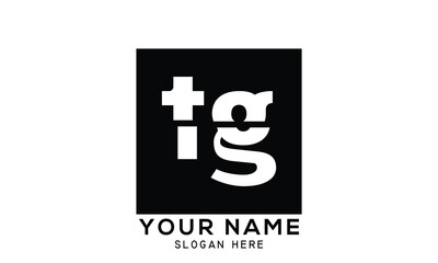 creative minimal TG logo icon design in vector 