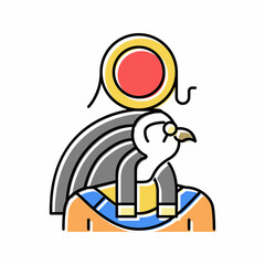 ra egypt god color icon vector illustration
