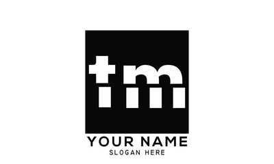 creative minimal TM,MT logo icon design in vector 