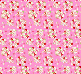 Japanese Pretty Cherry Blossom Bouquet Vector Seamless Pattern