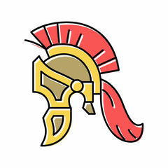 legionary helmet ancient rome color icon vector illustration