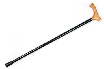 Walking stick with wooden handle.