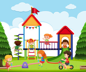 Children playing at playground