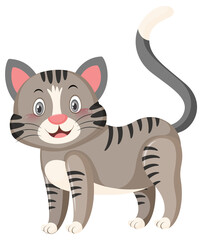 Obraz na płótnie Canvas Little cute cat in cartoon style