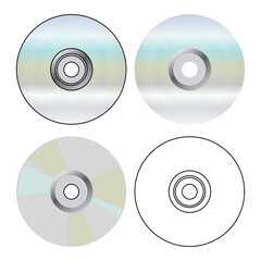 Vector flat sd disk with shadow and highlights